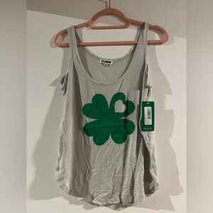 Light grey shamrock tank top - St Patrick’s day